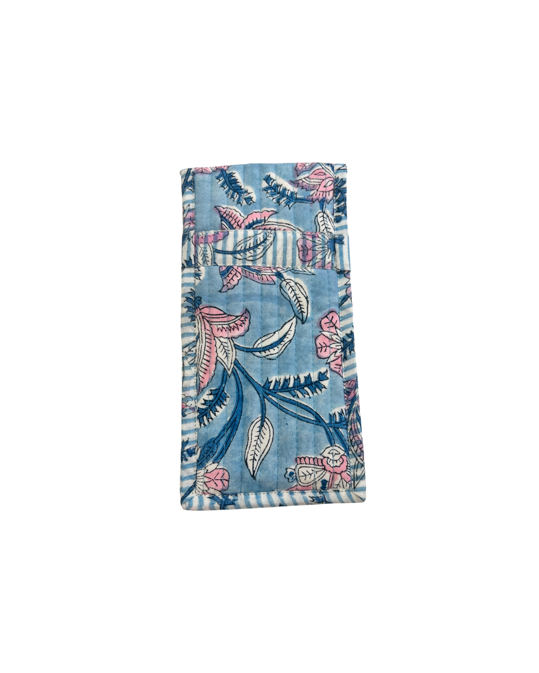 Champaca Glasses Case in dusty blue & pink