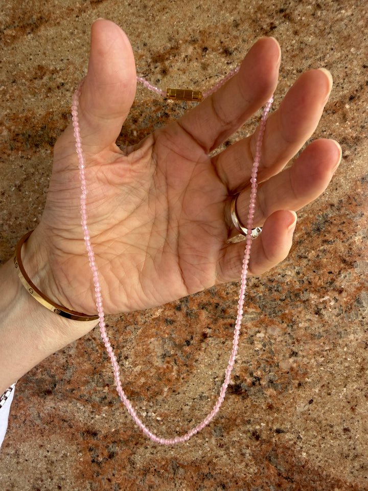 Jaipur Gem Choker in Rose Quartz - SHIPS 9TH SEPTEMBER
