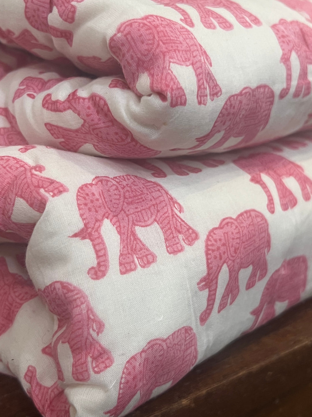 Cosmos pink elephant mini quilt