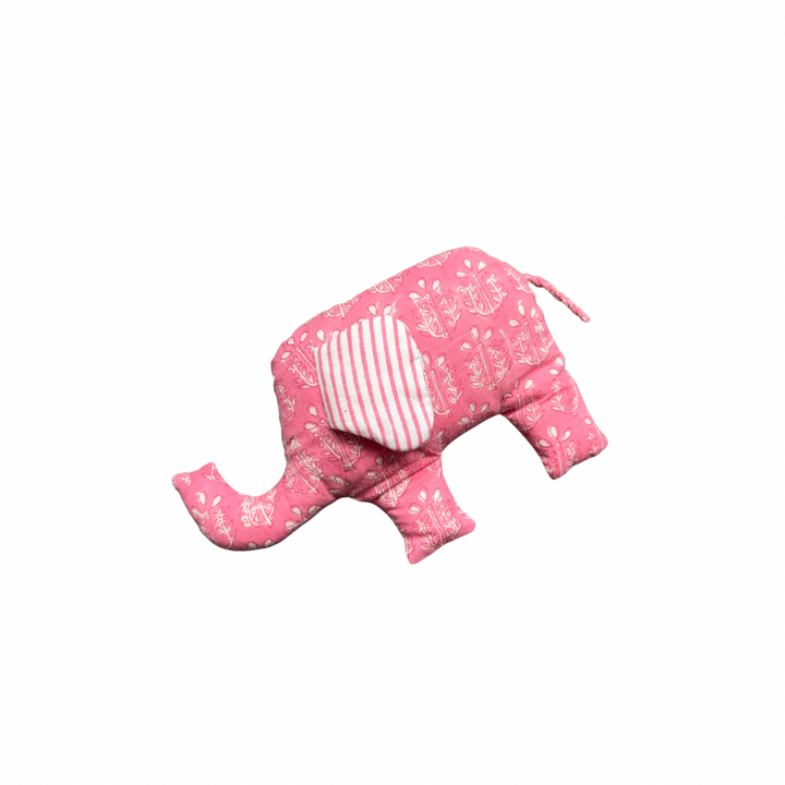 Phool Bloom Block-Print Elephant in Pink