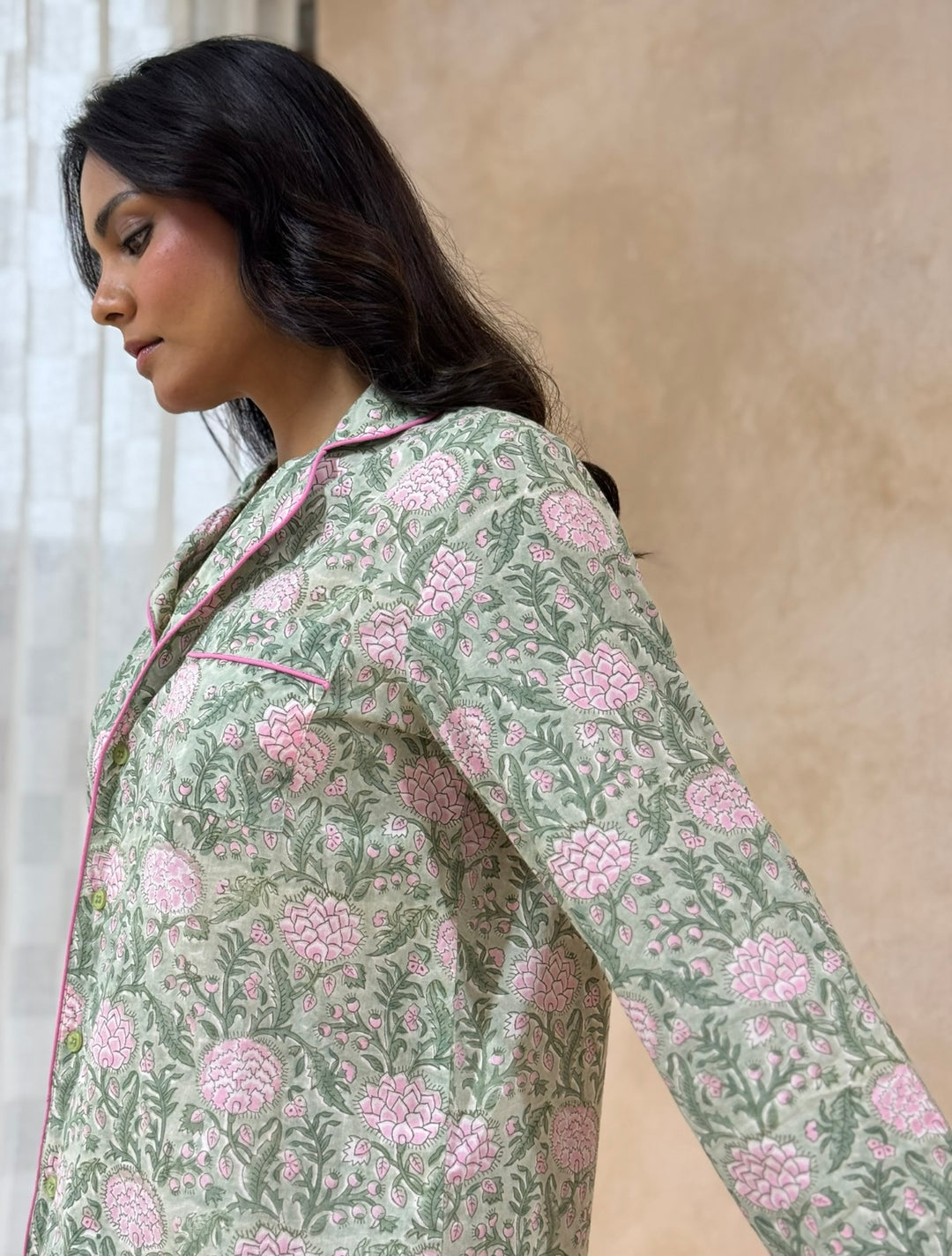 Johari Long Sleeve PJ set in sage green