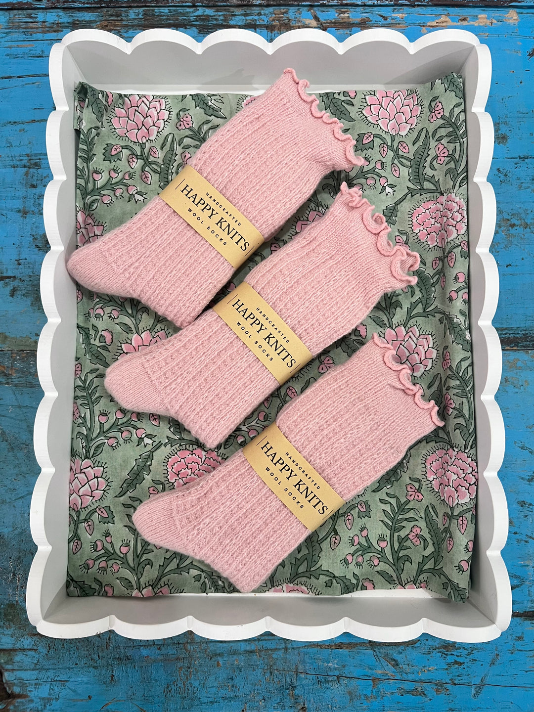 Ruffle Socks in Jaipur pink