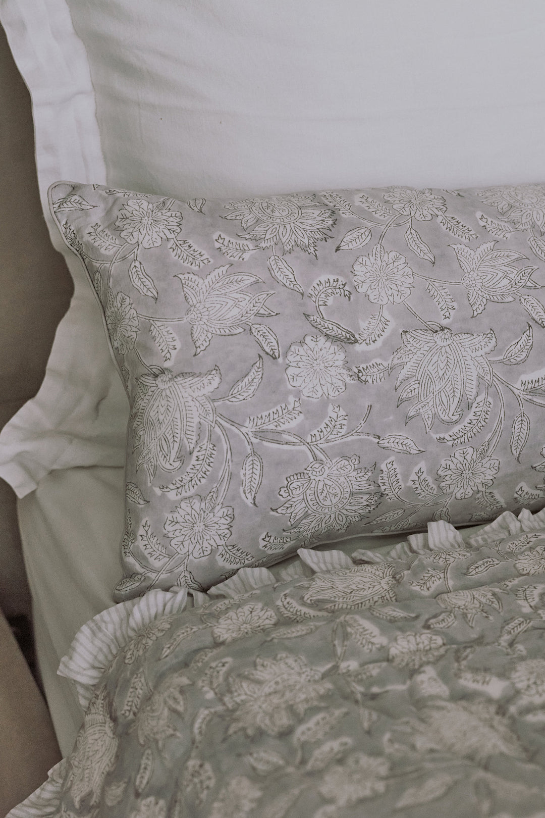 Champaca Rectangle Cushion In Lunar Grey