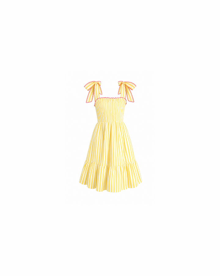 Mini Yasmin Smocked Sundress in sunshine yellow - Dilli Grey