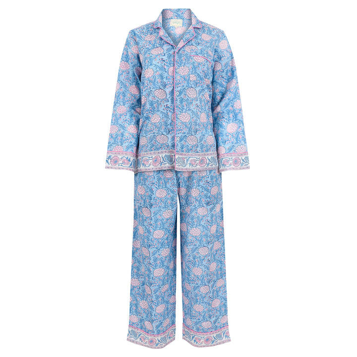 Johari Long Sleeve PJ set in dusty blue and pink