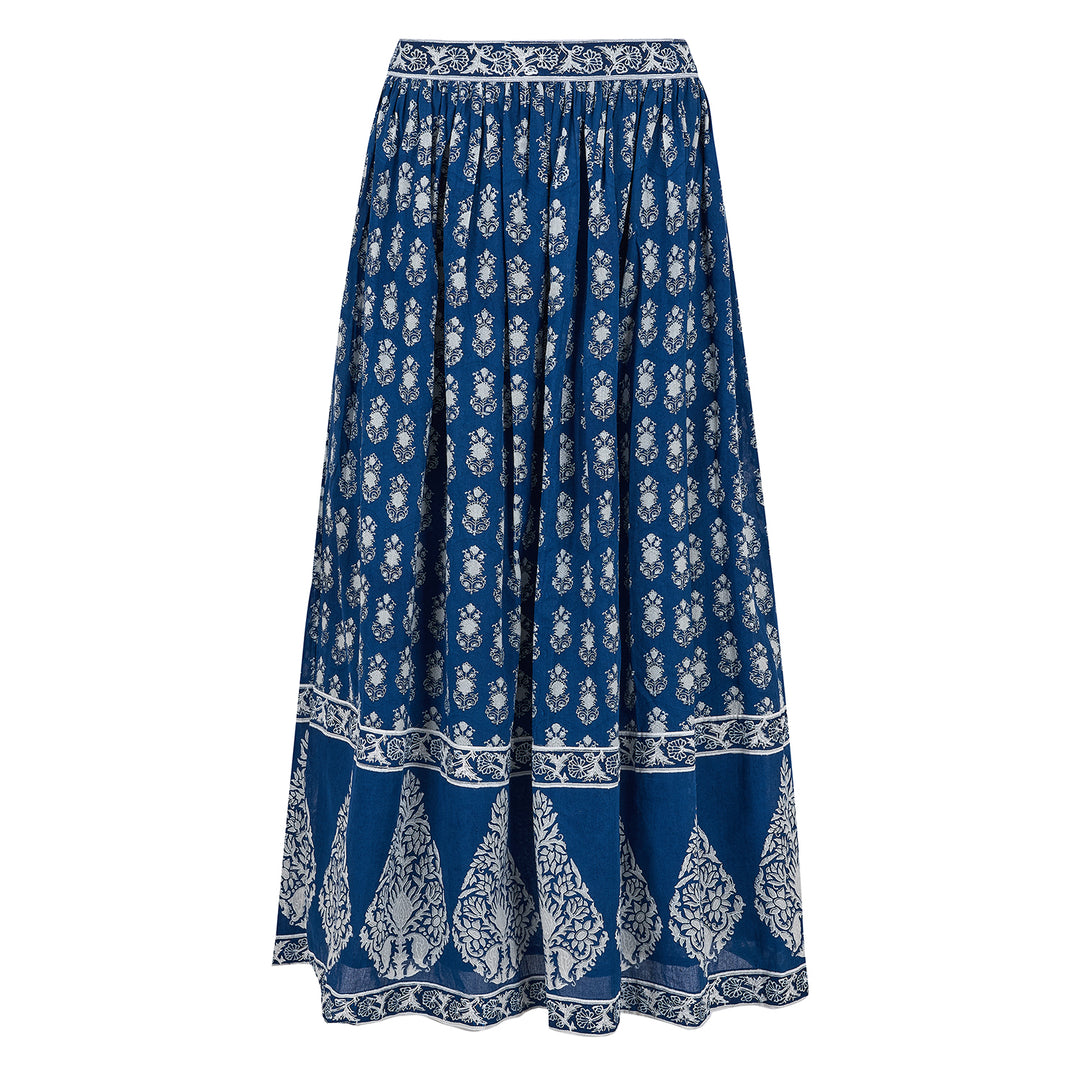 Suri Border Midi Skirt in Midnight - Dilli Grey