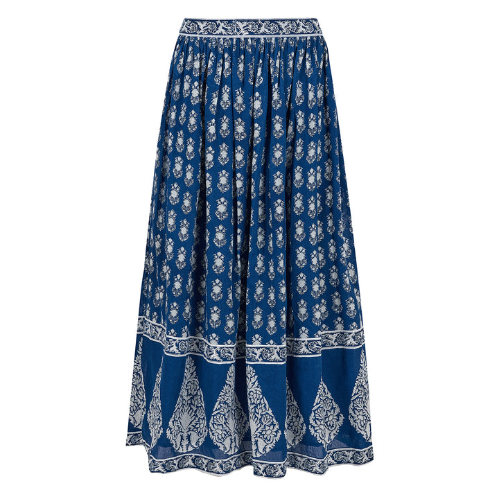 Suri Border Midi Skirt in Midnight - Dilli Grey
