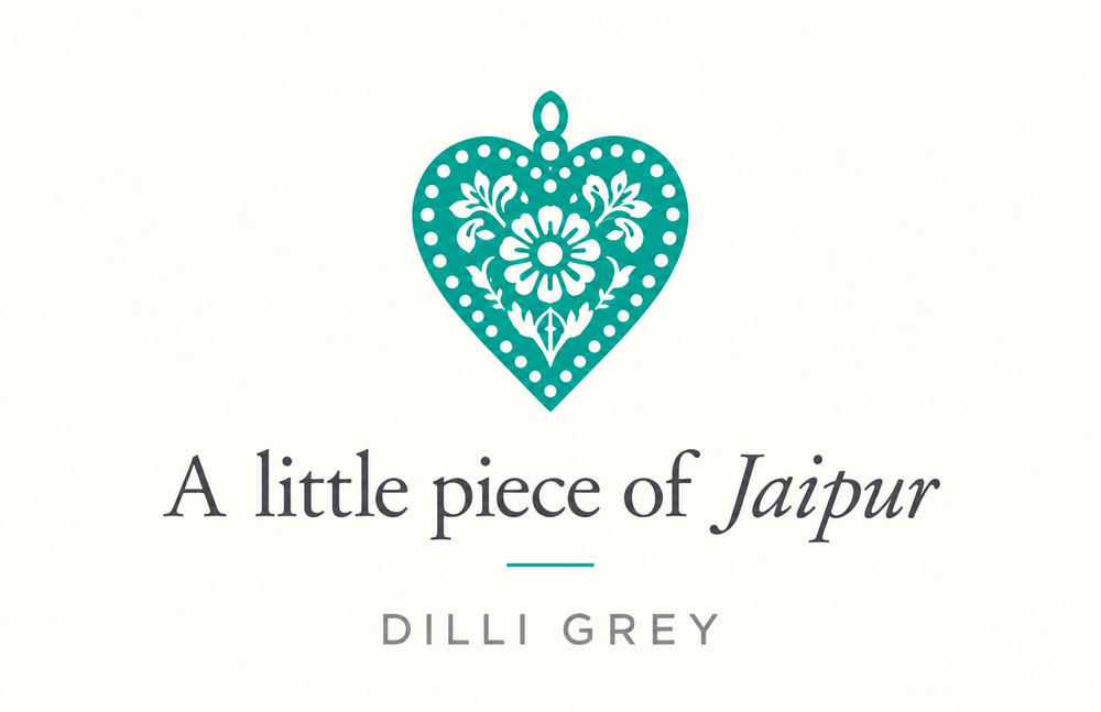 Jaipur Carved Heart Necklace in Tourmaline & Aventurine - Dilli Grey