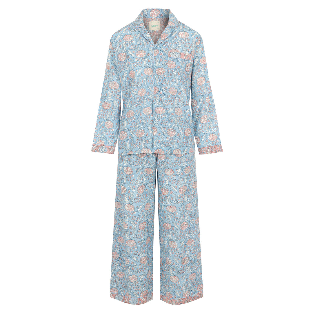 Johari Long Sleeve PJ set in Glacier Blue