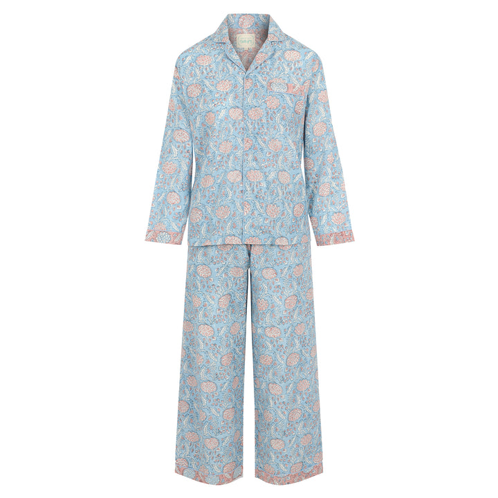 Johari Long Sleeve PJ set in Glacier Blue - SAMPLE SIZE SMALL (NO RETURN)