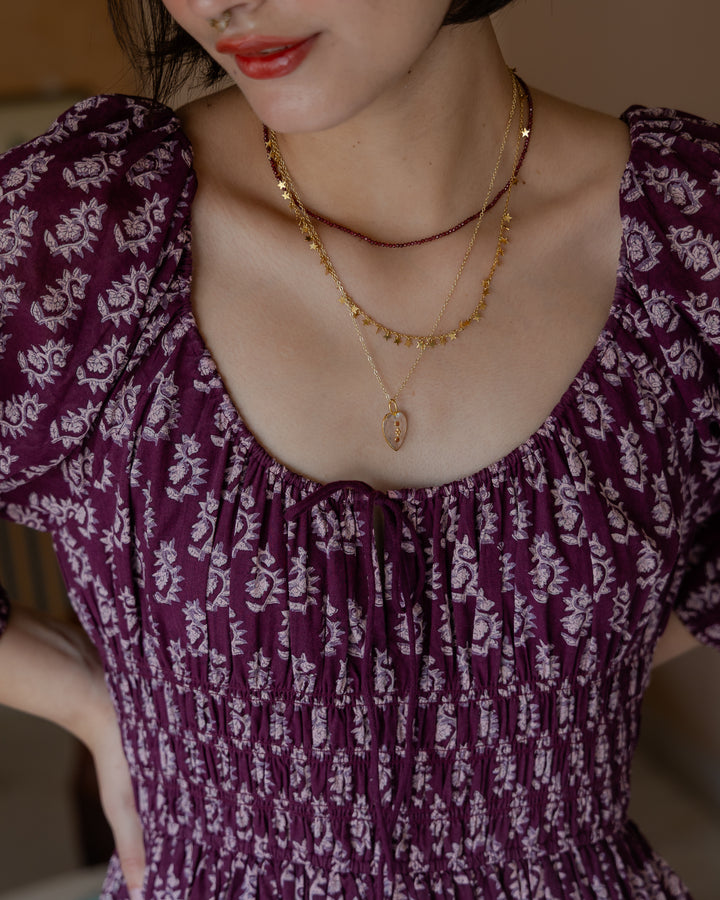 Lara Midi Dress In Burgundy - - delivery beg Nov