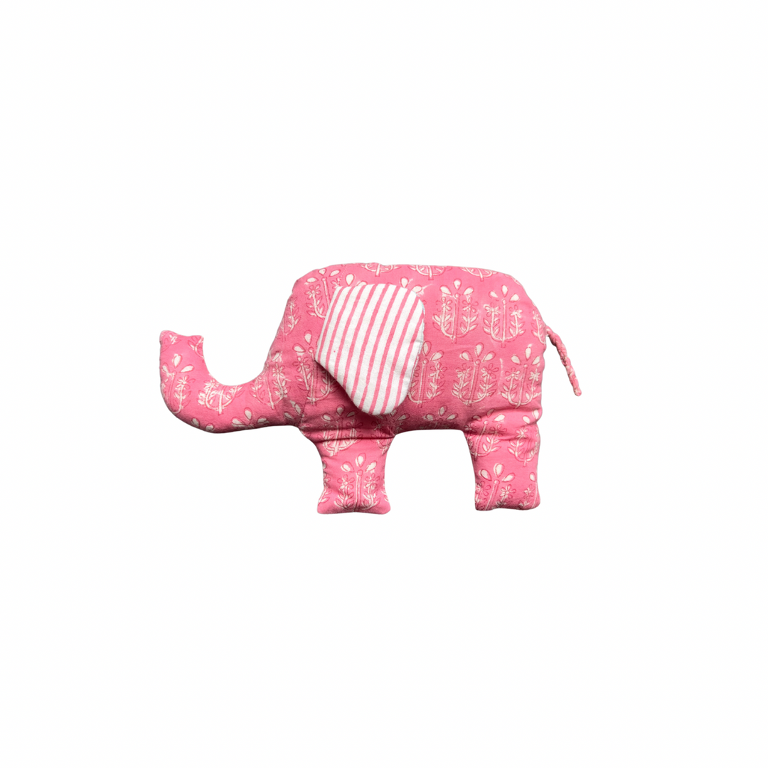 Phool Bloom Block-Print Elephant in Pink