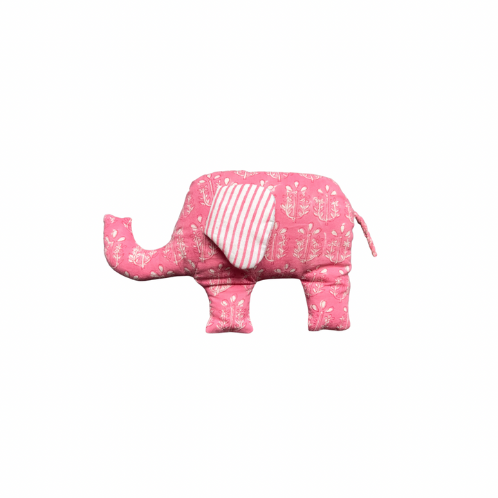 Phool Bloom Block-Print Elephant in Pink