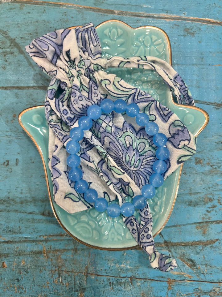 Blue chalcedony crystal Bracelet