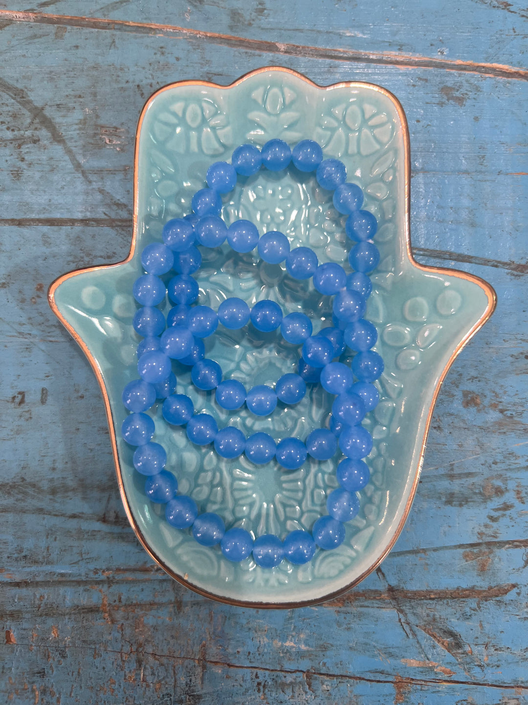 Blue chalcedony crystal Bracelet