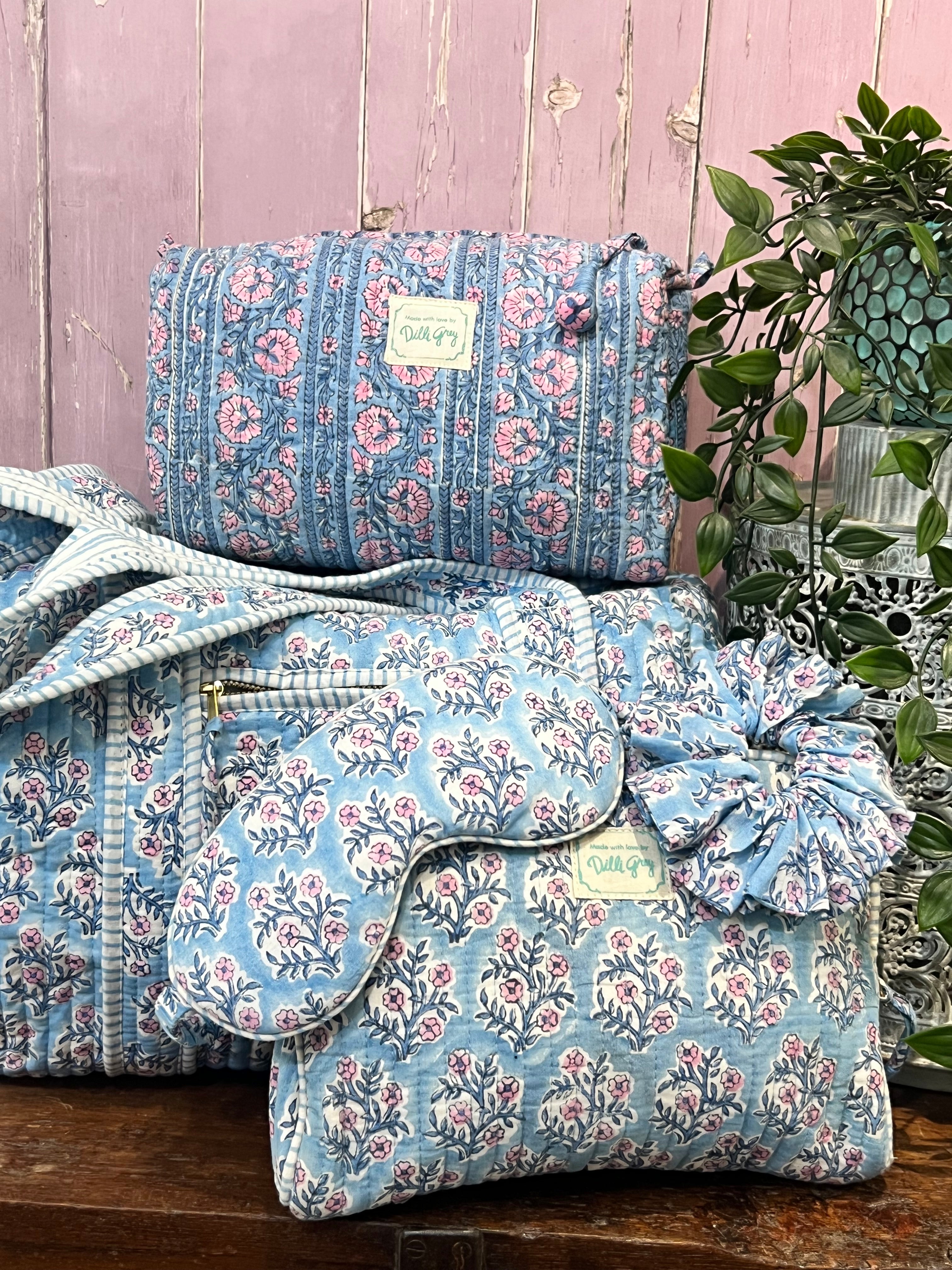 Dusty Blue and Lavender Mogra Mini Bowling Bag – Dilli Grey