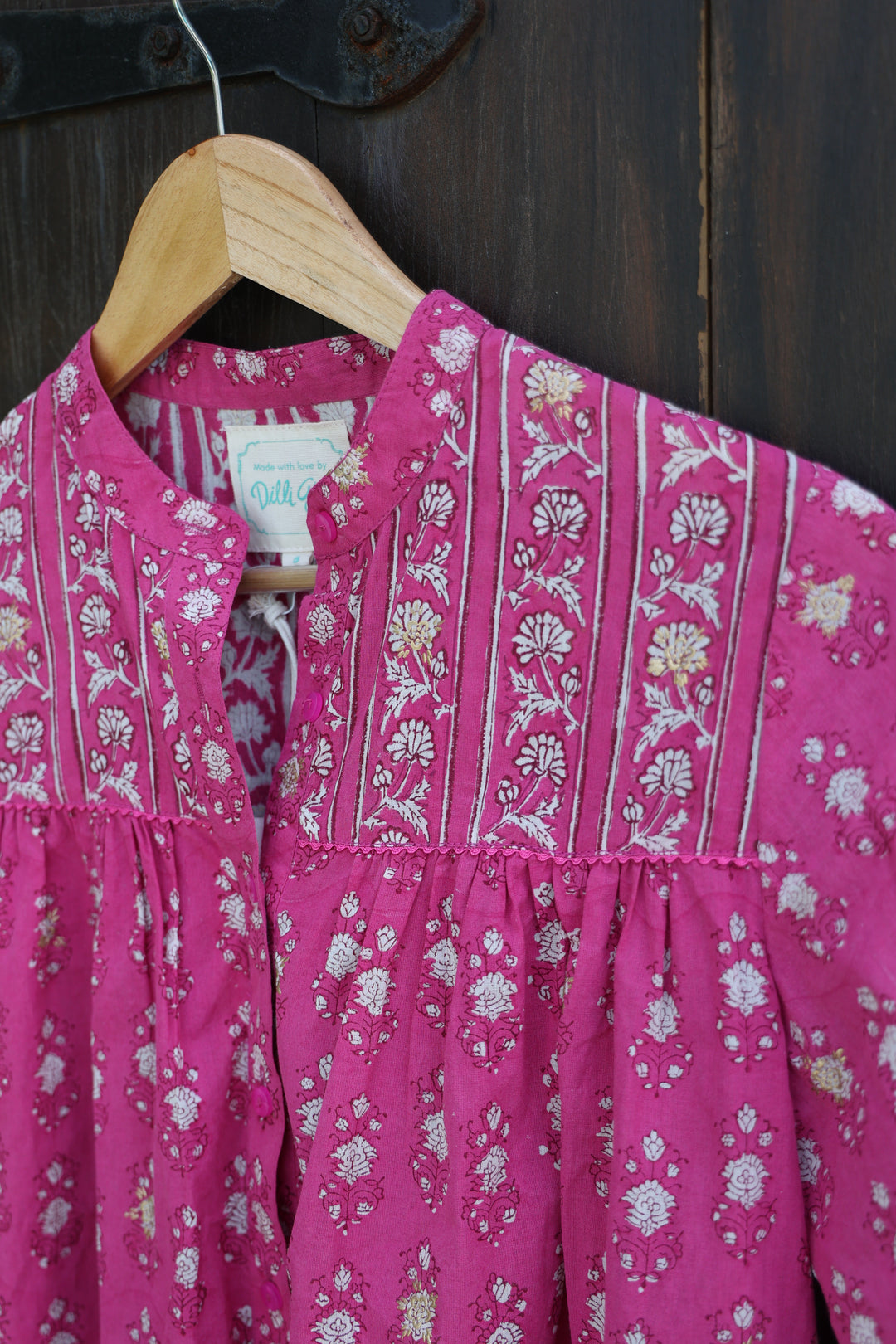Sammia shirt in Magenta - Dilli Grey