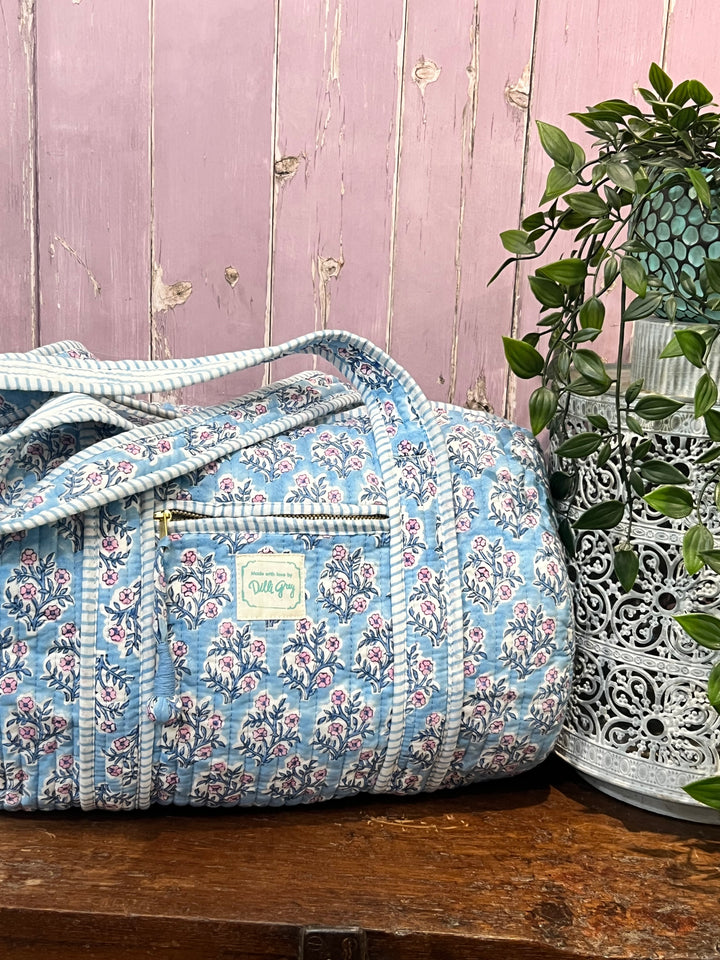 Dusty Blue and Lavender Mogra Mini Bowling Bag