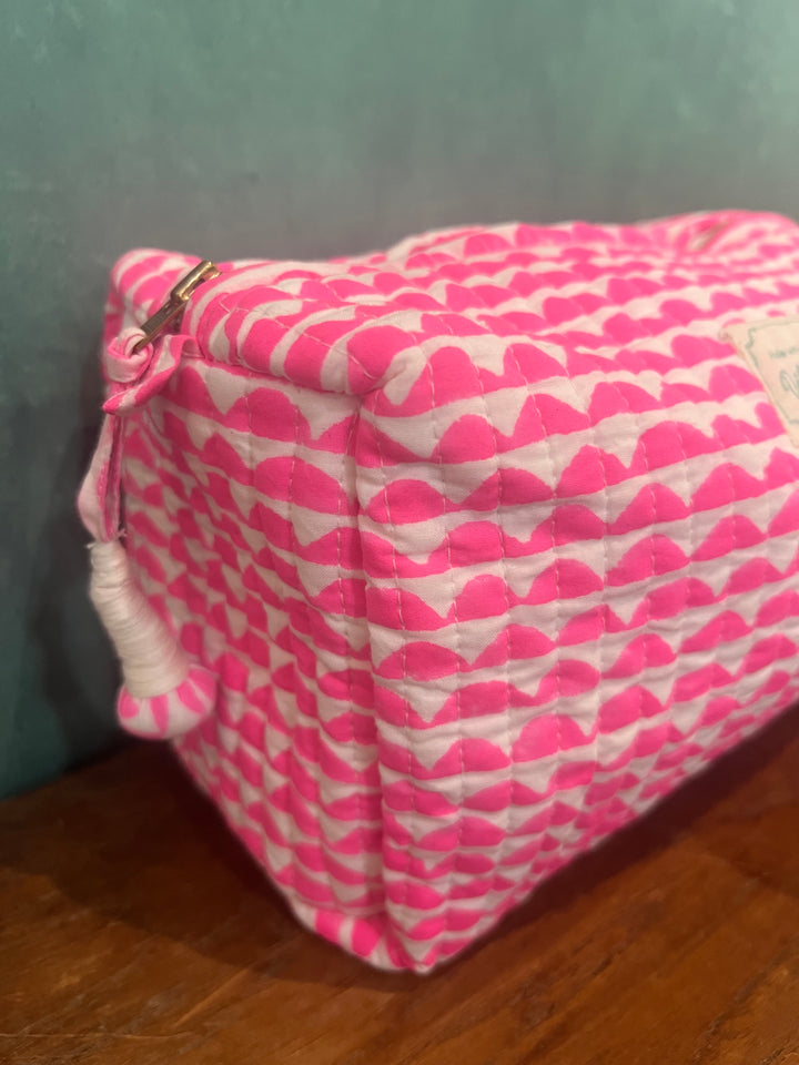 Neon Sunset Washbag in Pink