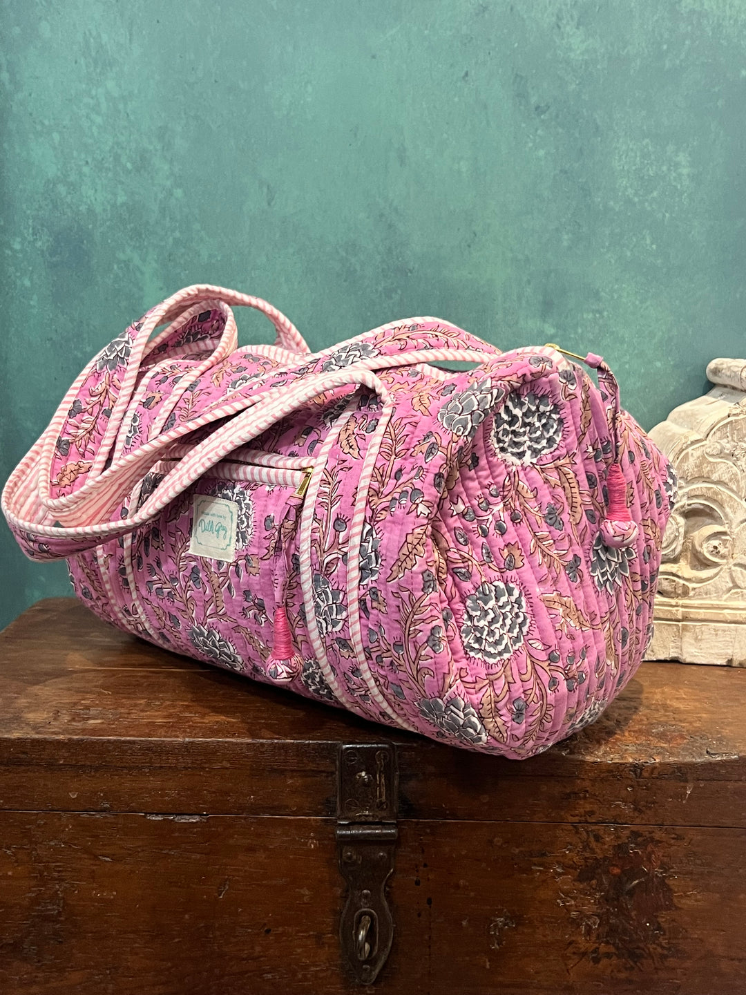 Johari Mini Bowling Bag in lavender & blue