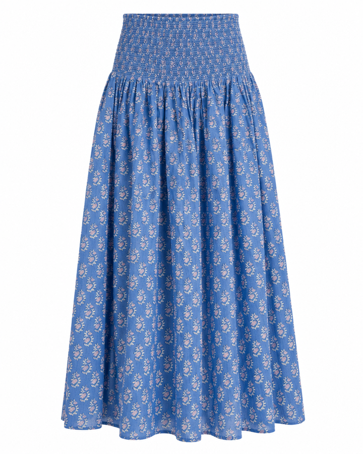 Asha 2-in-1 Maxi Skirt & Bandeau Dress in Lapis & pink