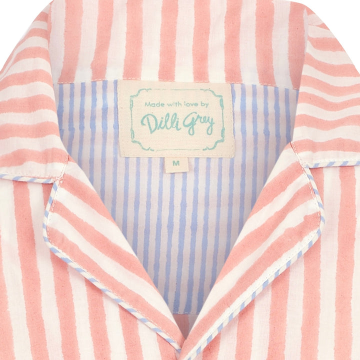 Candy Stripe Shorts PJ set in Dusty Pink - SAMPLE SMALL (no returns)