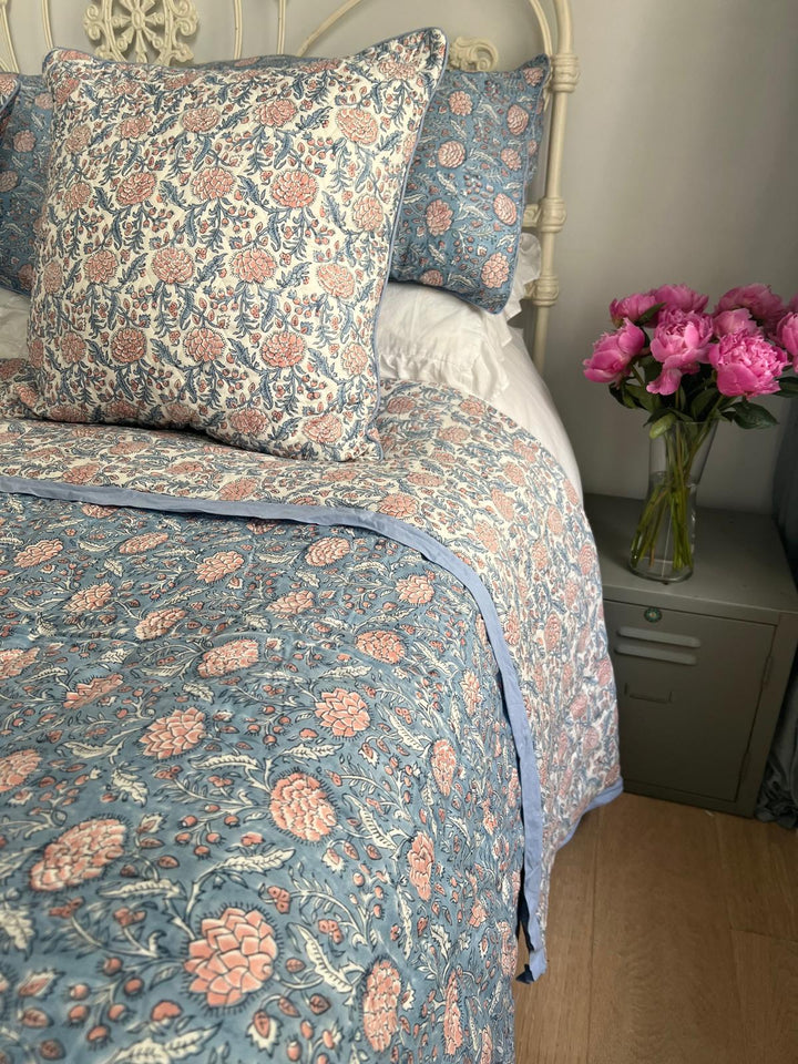 Glacier Blue Johari Reversible Quilt