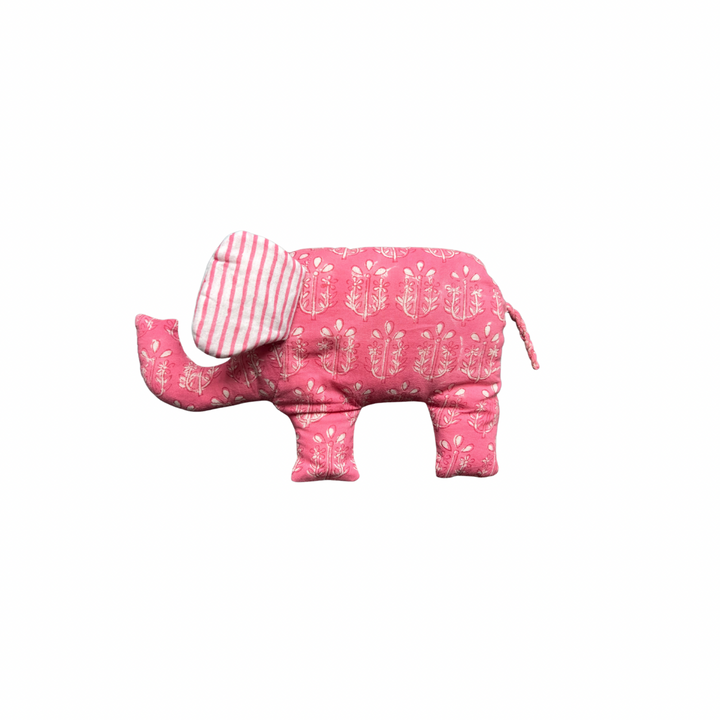 Phool Bloom Block-Print Elephant in Pink