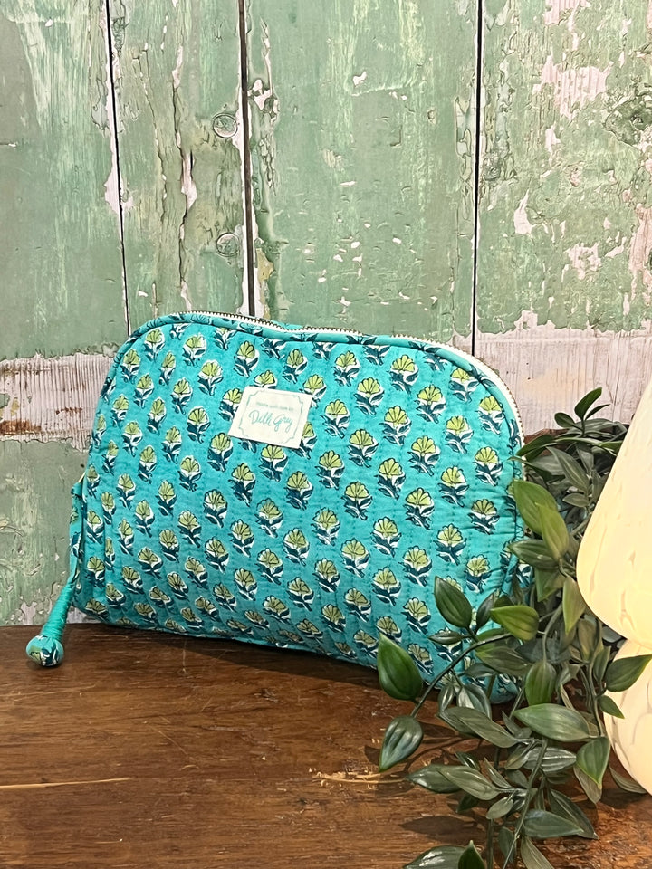 Daisy Buta Makeup Pouch in pool blue