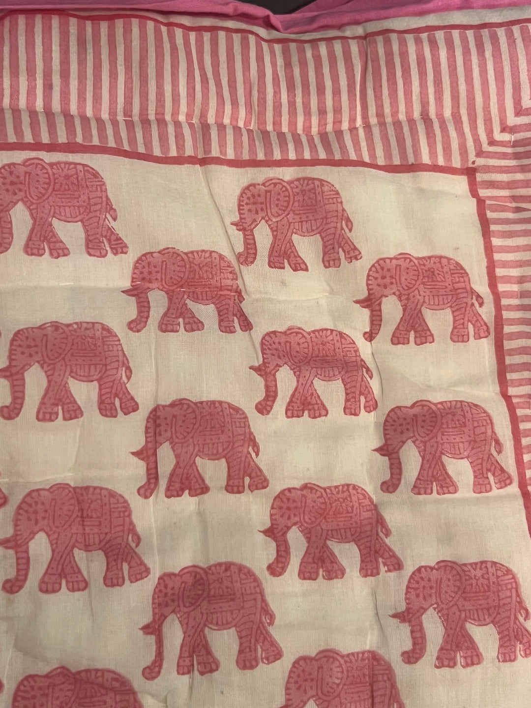 Cosmos pink elephant mini quilt