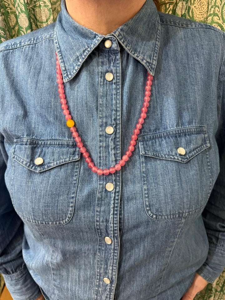 Rose Quartz Beaded Necklace