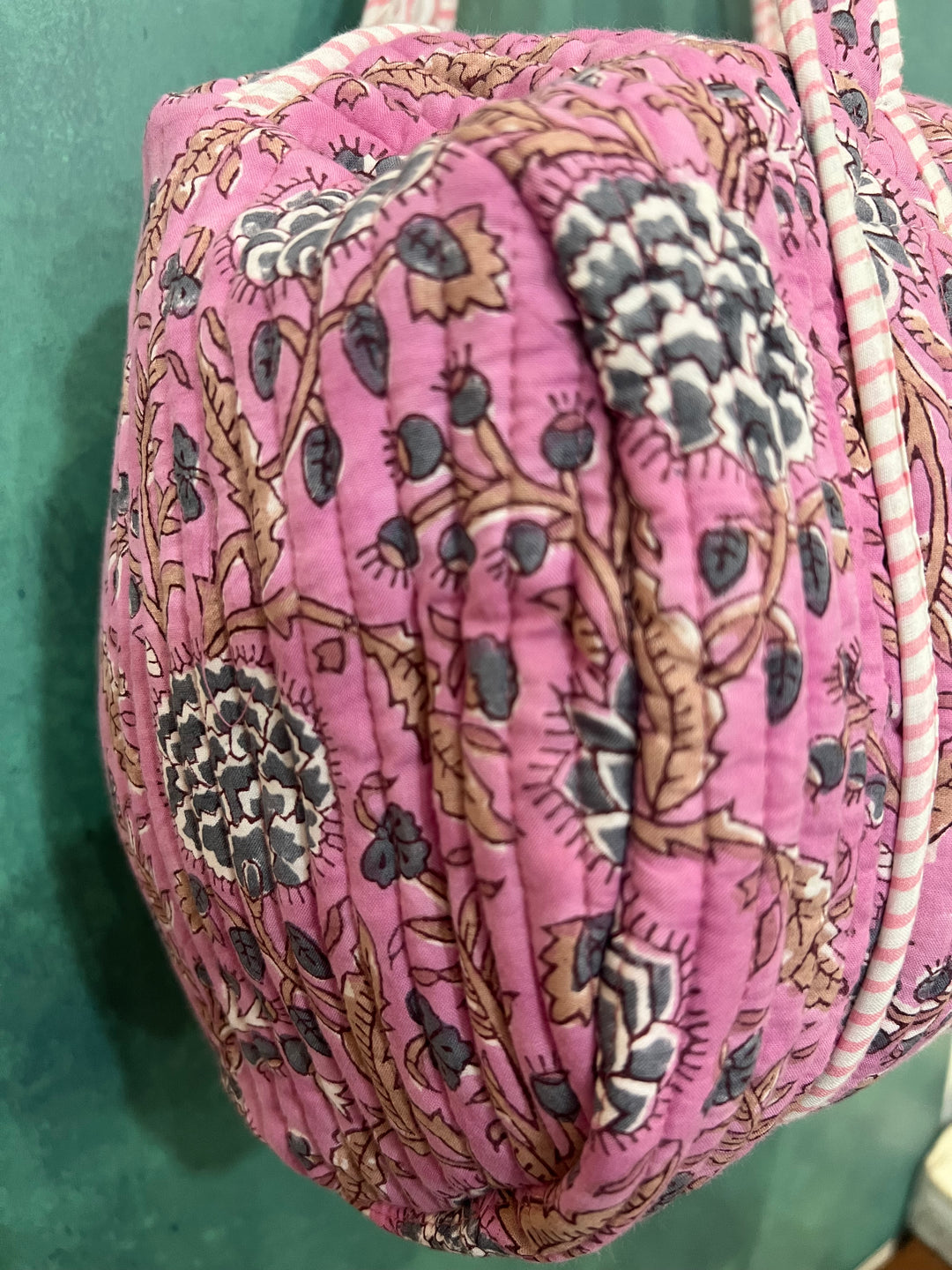 Johari Mini Bowling Bag in lavender & blue