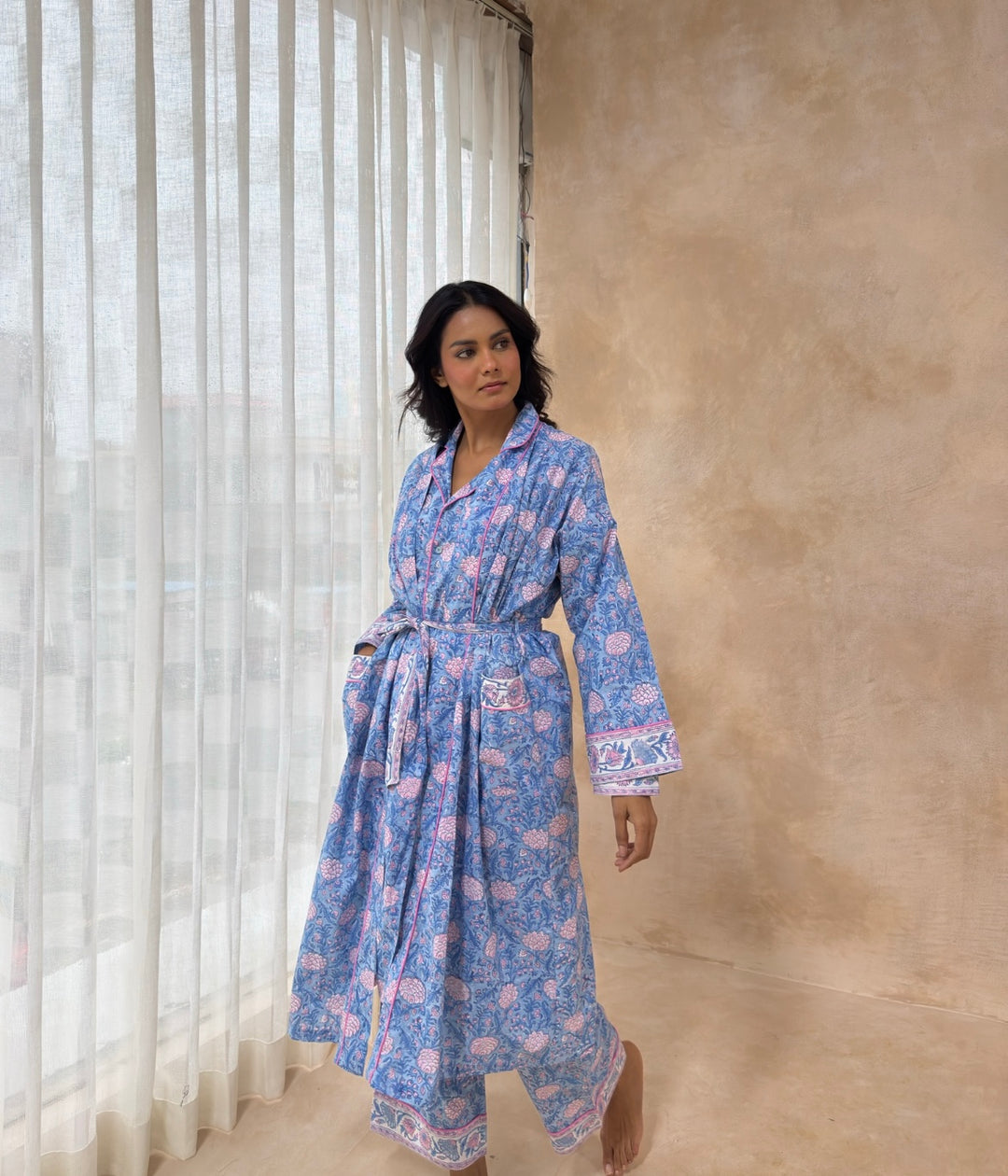 Johari Robe in dusty blue