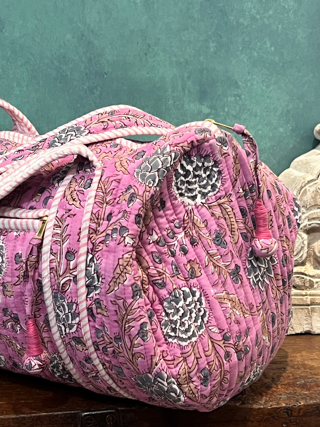 Johari Mini Bowling Bag in lavender & blue