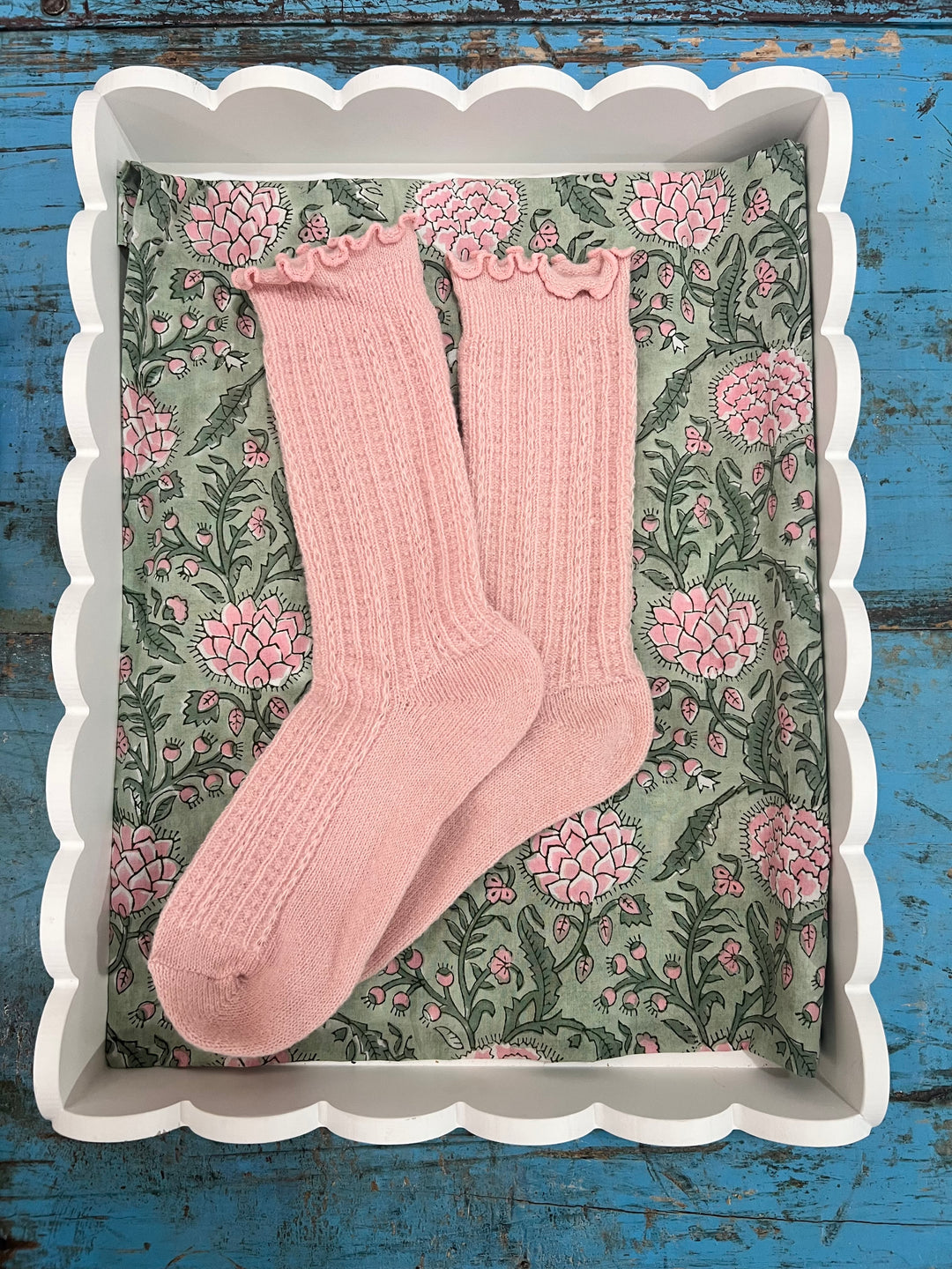 Ruffle Socks in Jaipur pink