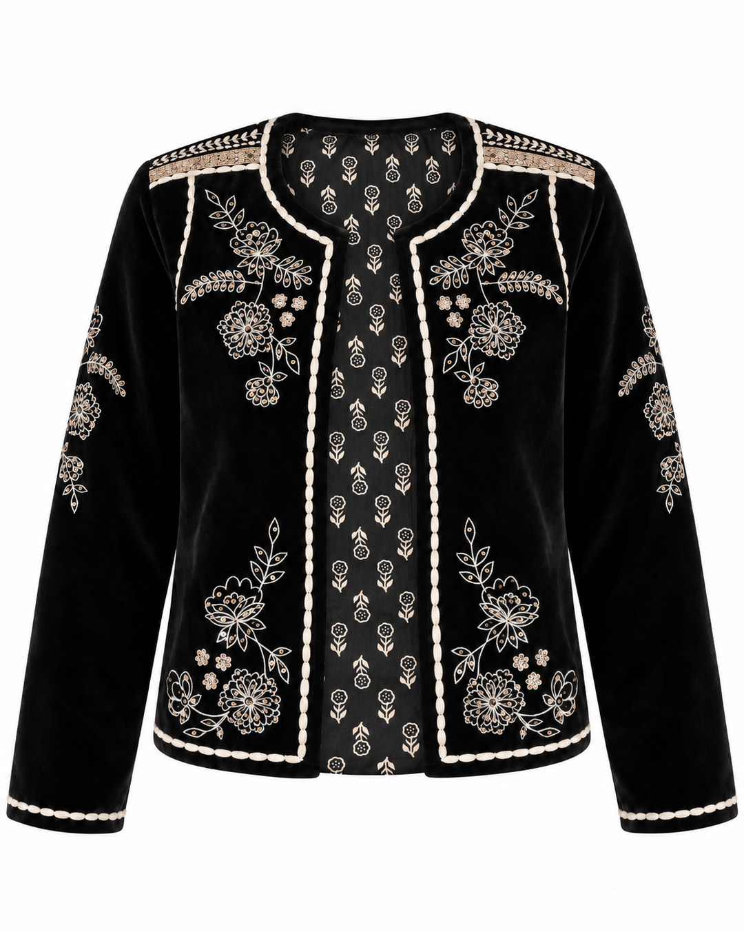 Bella Embellished Velvet jacket in Black - delivery beg Nov - Dilli Grey