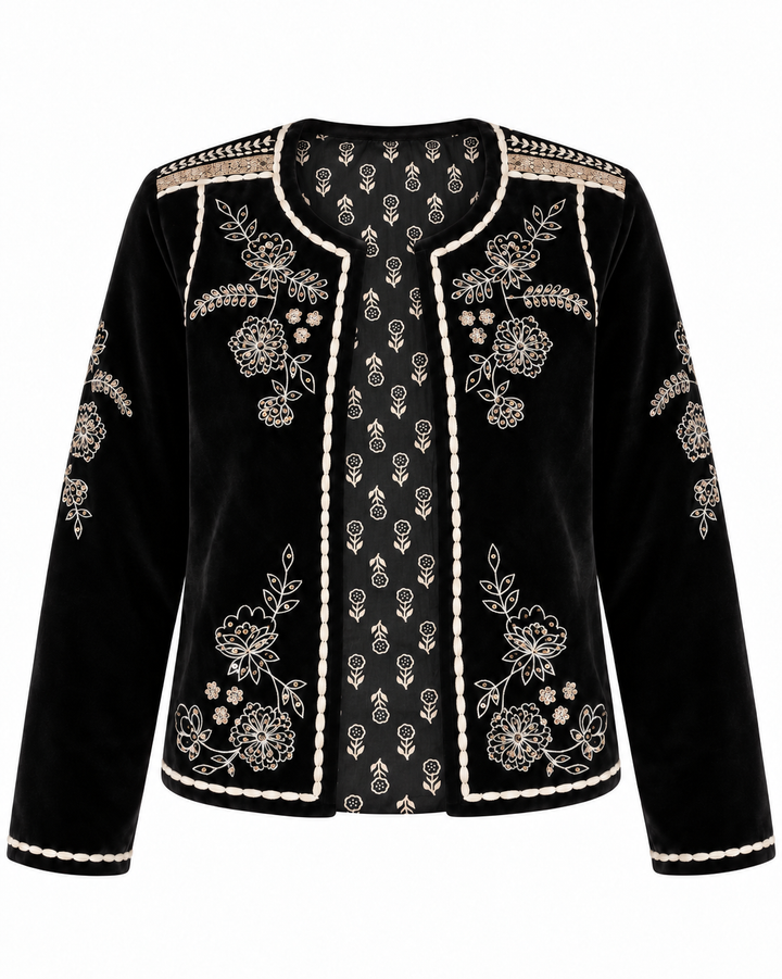 Bella Embellished Velvet jacket in Black - delivery beg Nov - Dilli Grey