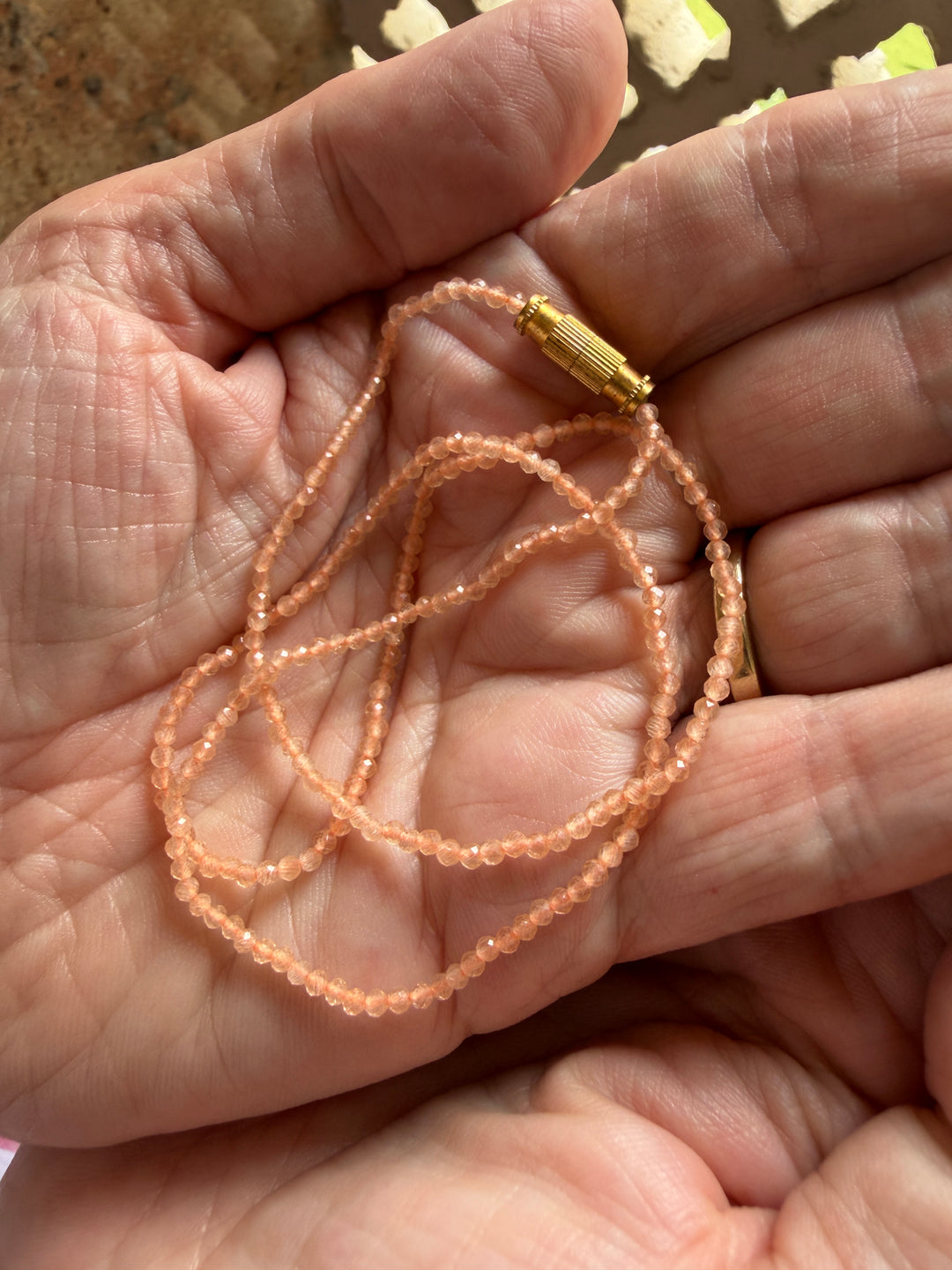 Jaipur Gem Choker in Peach Moonstone - SHIPS 9TH SEPTEMBER