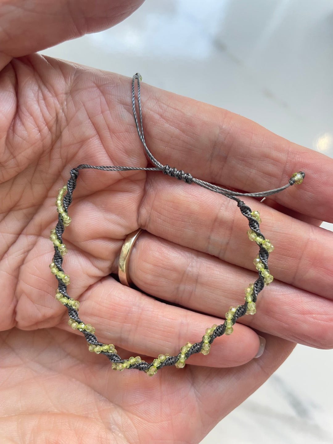 Jaipur Plaited Gem Bracelet in Peridot