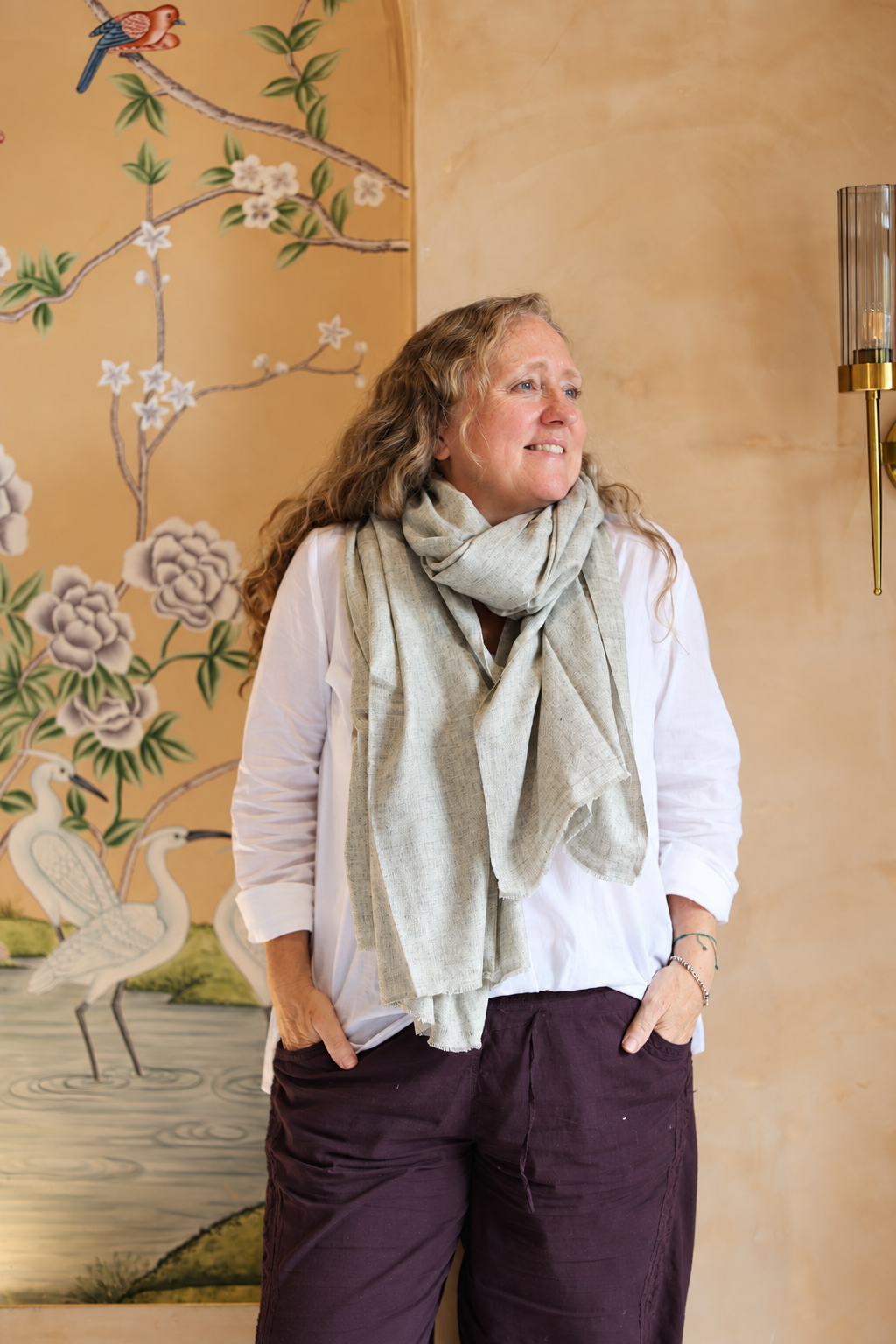Featherweight Wool Wrap in Dove Grey Marl