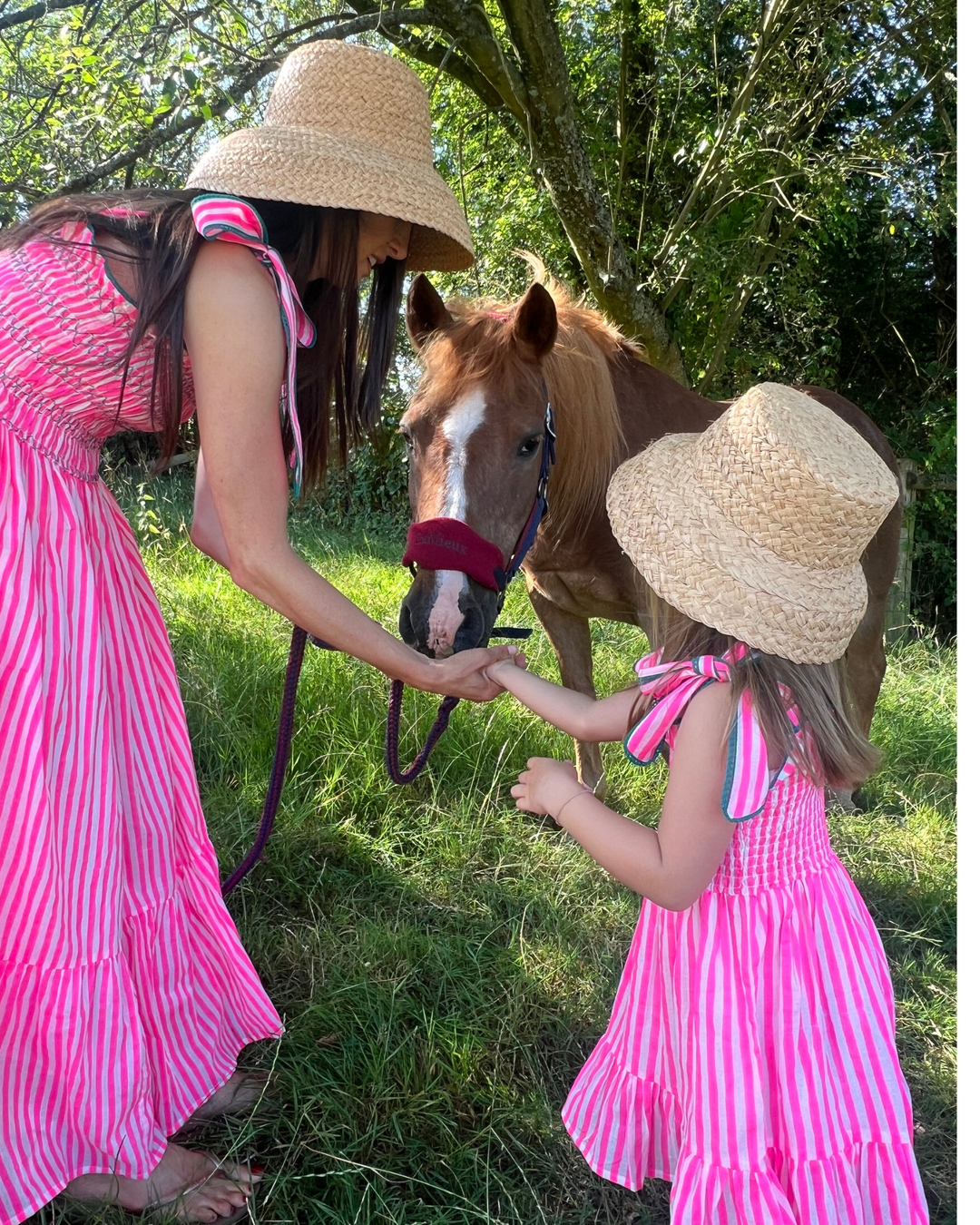 Mini Yasmin Smocked Sundress in Neon Pink - Dilli Grey