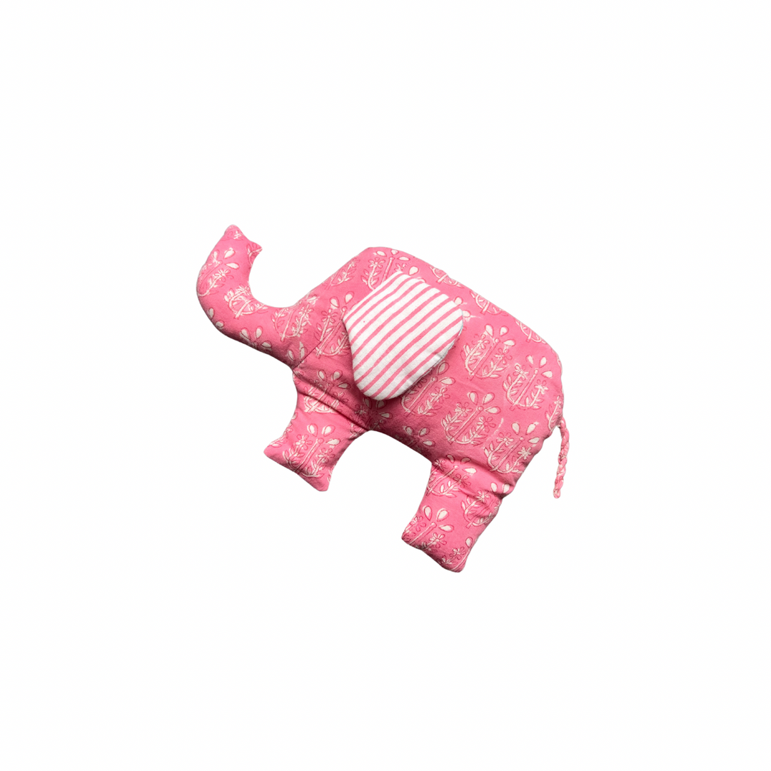 Phool Bloom Block-Print Elephant in Pink