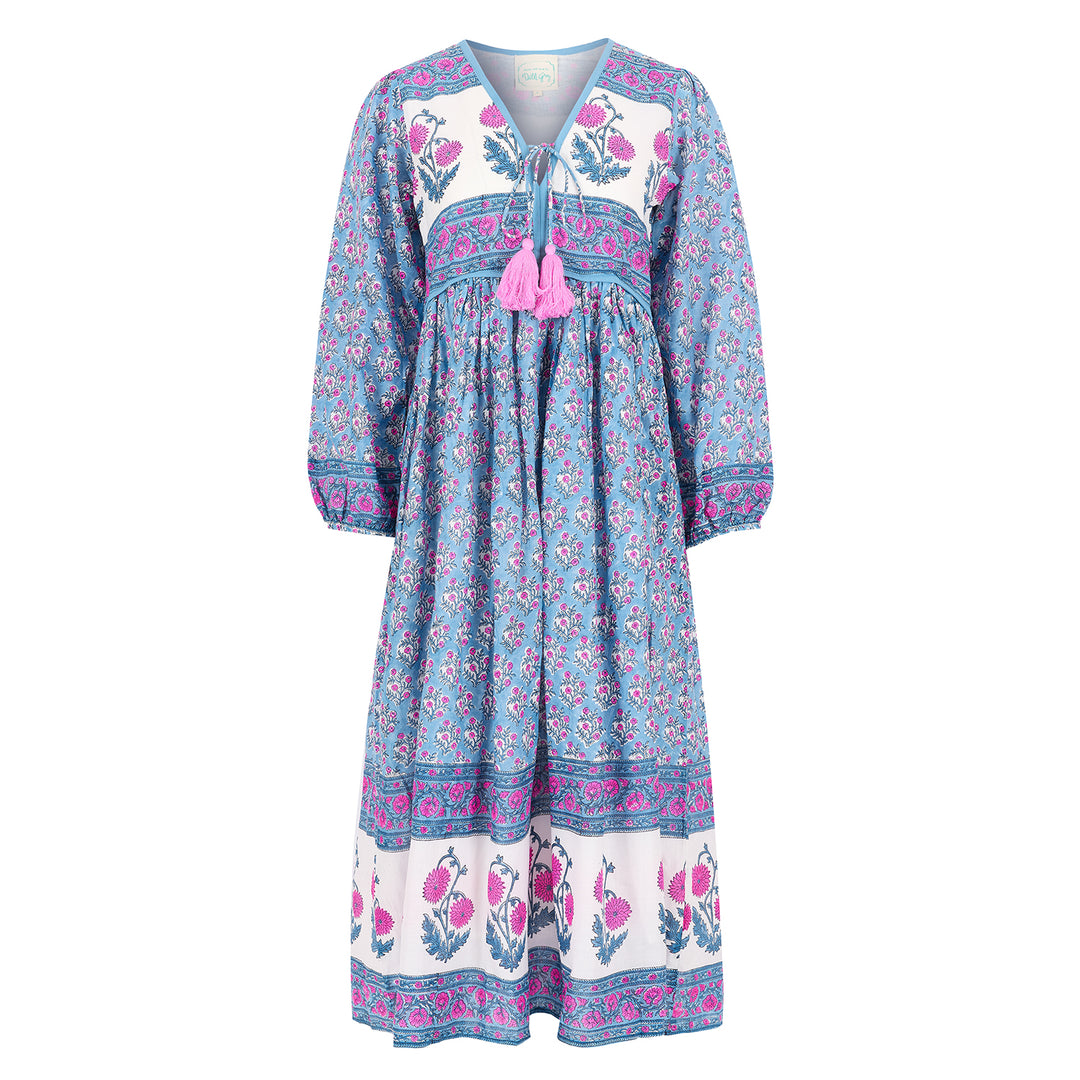 Jackie midi dress in dusty blue