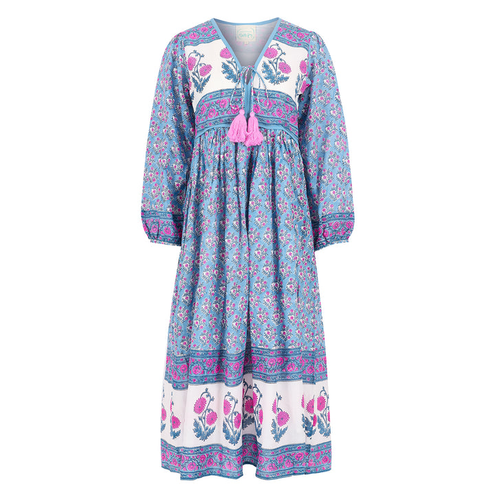Jackie midi dress in dusty blue