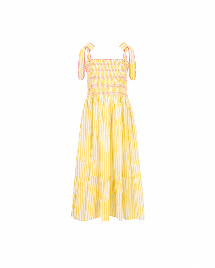 Yasmin Smocked Sundress in Sunshine Yellow