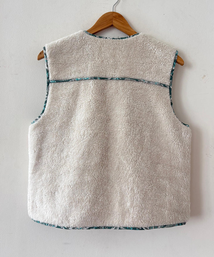 Abby Teddy Gilet in Duck Egg Chintz