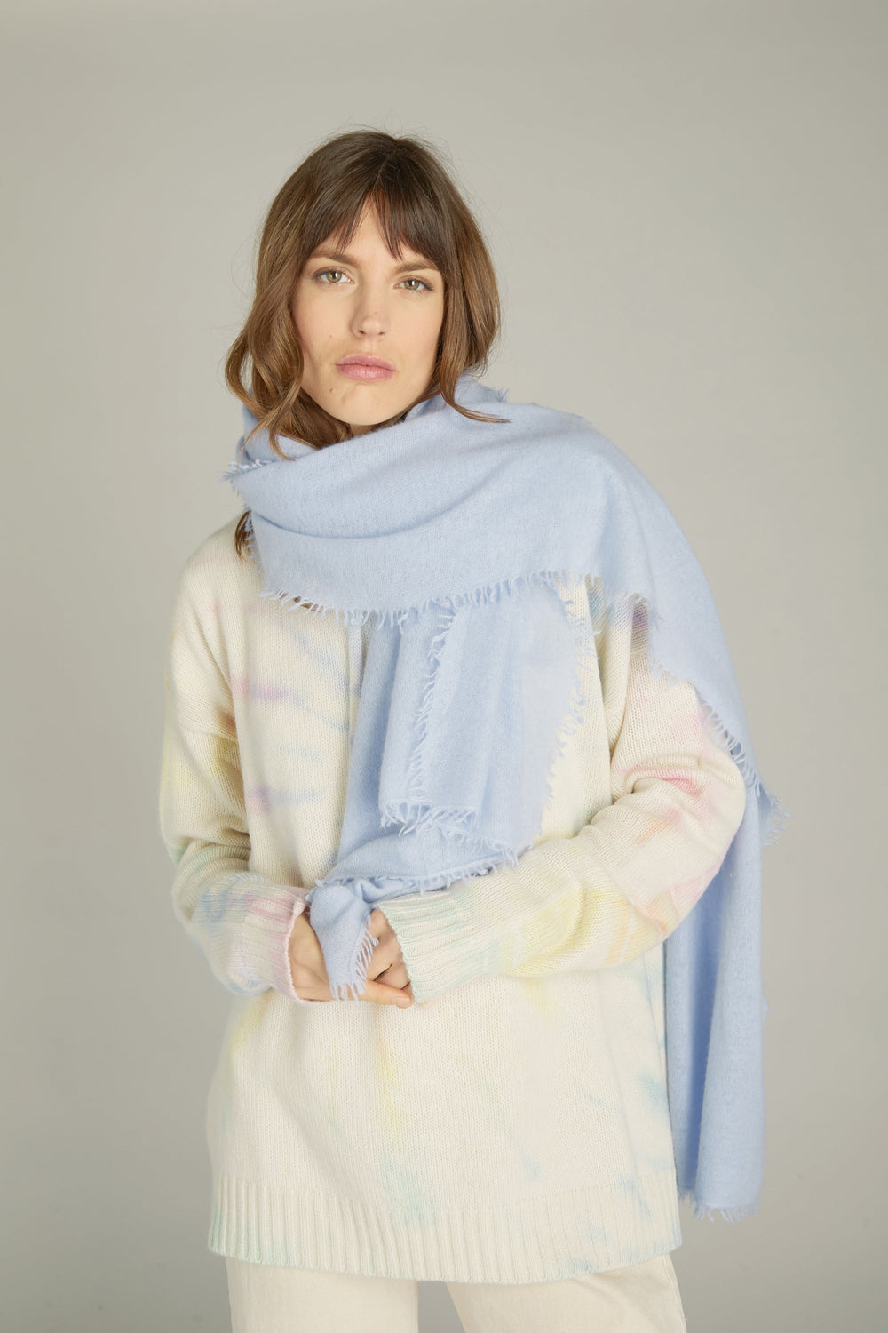 Cloud cashmere baby blue scarf
