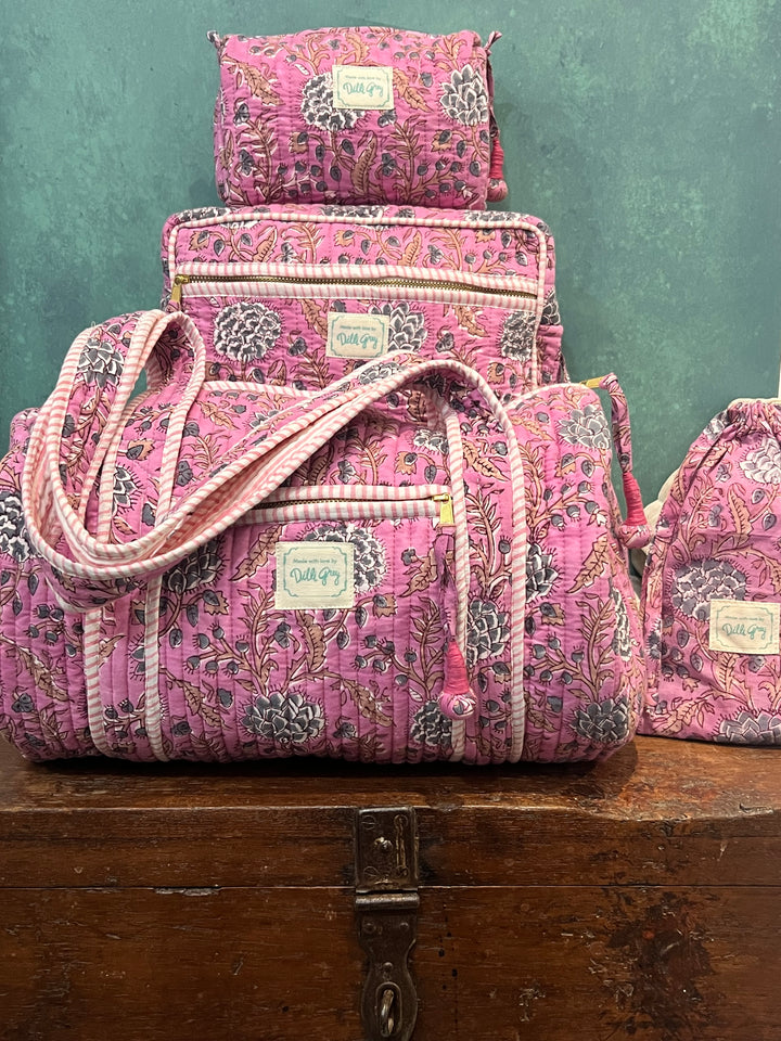 Johari Mini Bowling Bag in lavender & blue