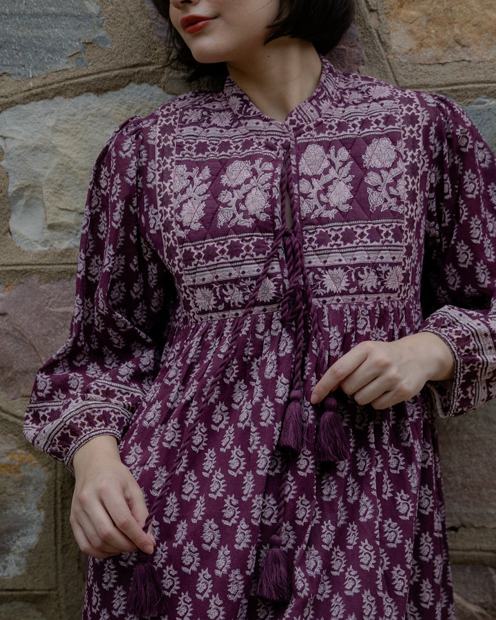 Priya Midi Dress In Burgundy - delivery beg Nov
