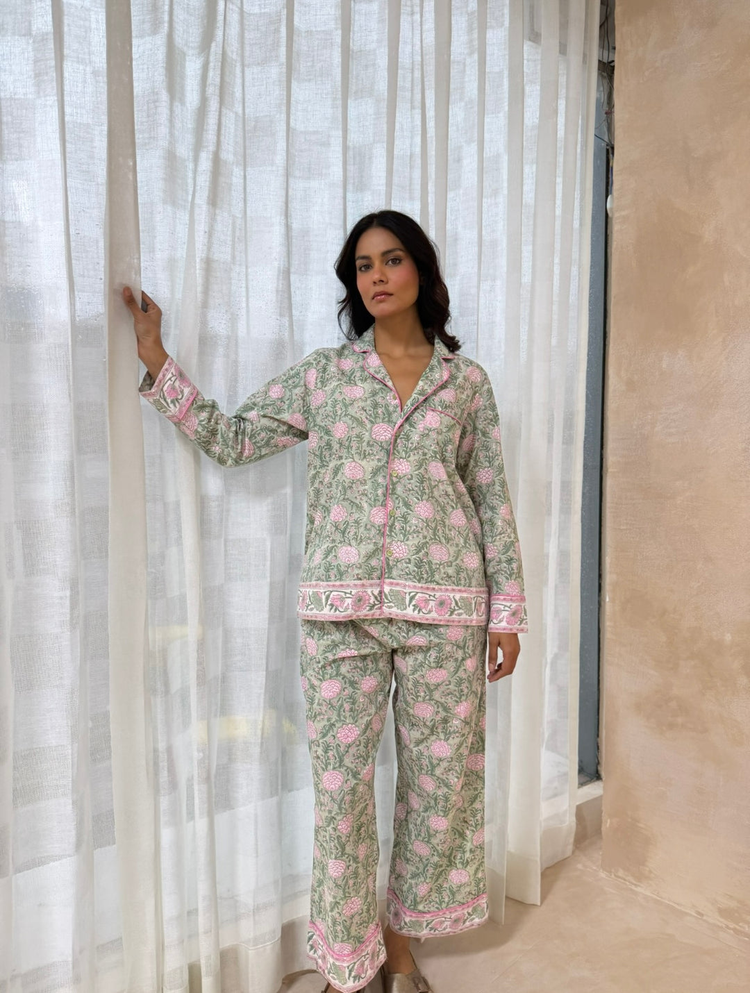 Johari Long Sleeve PJ set in sage green